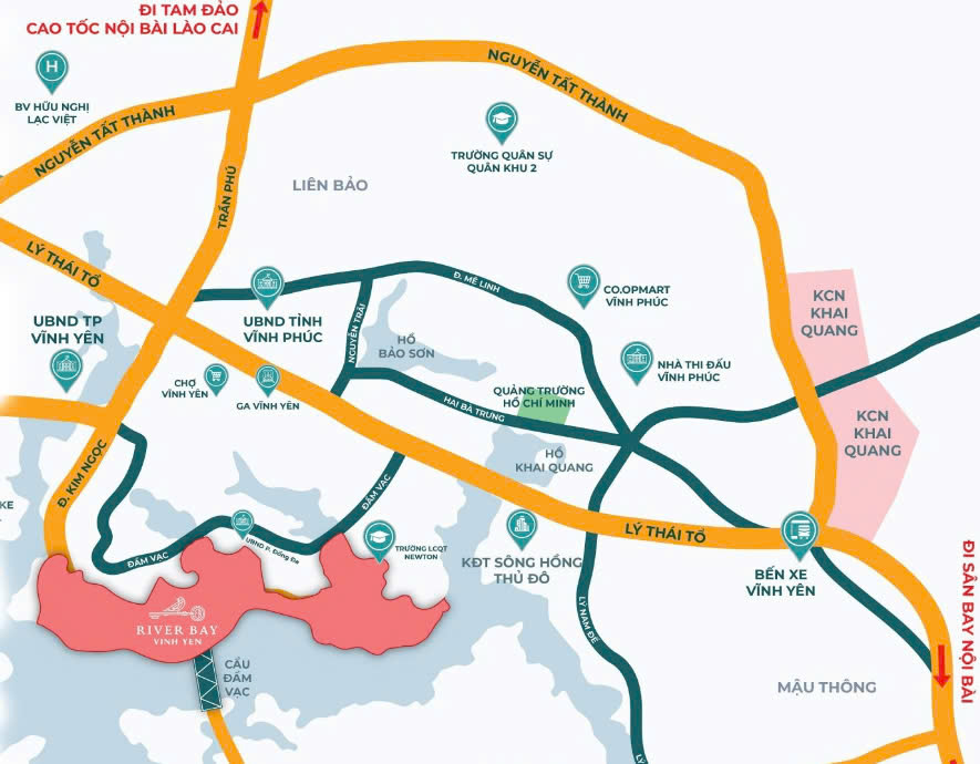 Bản đồ vị trí River Bay Vĩnh Yên